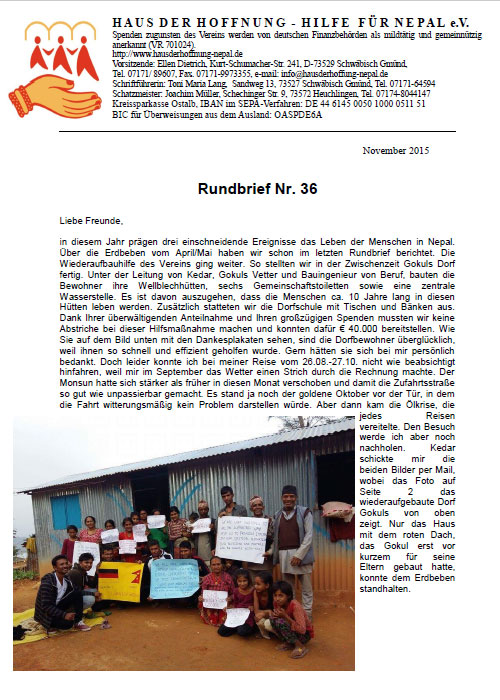 Rundbrief 36 - Nov 2015